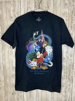 Walt Disney World Four Parks One World Mickey Mouse Vintage Mens T-shirt • $10