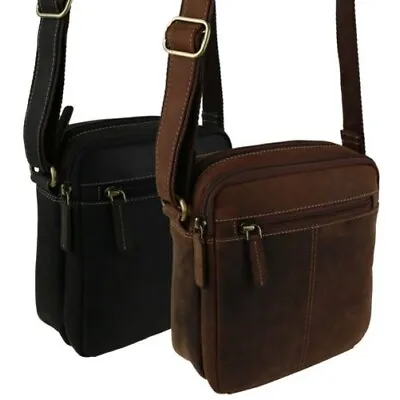 Ladies Mens Small Oiled Leather Cross Body Bag By Visconti; Merlin Travel • $72.39