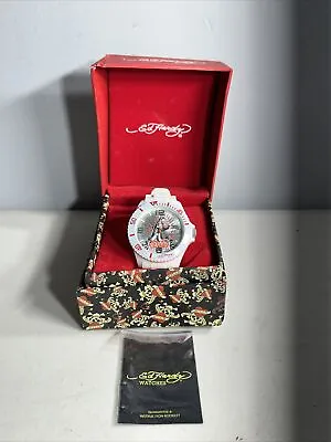Ed Hardy White Watch With Black Panther And Red Accents In Original Box • $49.95