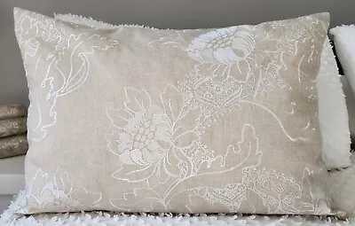 Handmade Mokum Embroidered Linen Fabric Cushion Cover  60x40 NEW • $35