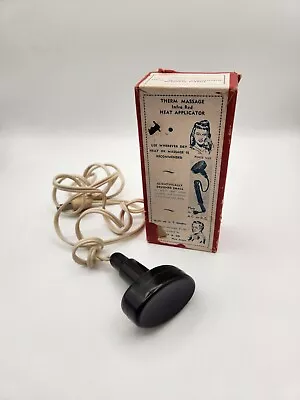 Vintage THERM MASSAGE Infra Red Heat Applicator With Box And Manual Quack Device • $23