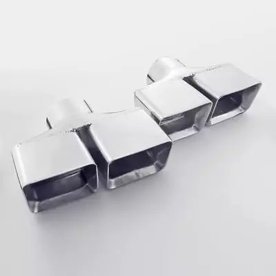 A Pair 3  (76MM) Inlet Stainless Steel Exhaust Tips Square Quad Out Angle Cut • $292.56