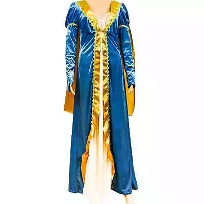 California Costume Impress Renaissance Medieval Dress Blue Velvet Size M • $24.30