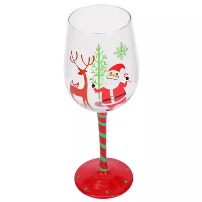 Xmas Wine Glasses Santa & Elk Stem Goblets -QK • $18.90
