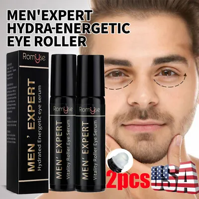 2x Men Eye Cream Roller Anti Aging Dark Circles Remove Puffiness Bags Under Eyes • $9.78