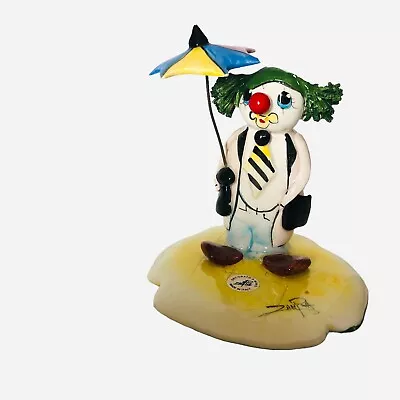 $16.50 • Buy Vintage Zampiva Ceramic Clown With Umbrella Small Flat Figurine Italy 3.5 Inch