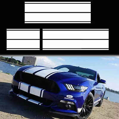 For Ford Mustang Rally Racing Stripes Decal Sticker Vinyl Wrap DIY Kit White • $34.78