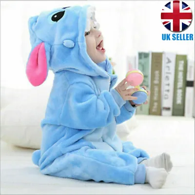 UK Baby Boy Blue Stitch Warm Birthday Fancy Party Costume Coverall Outfit Unisex • £13.24
