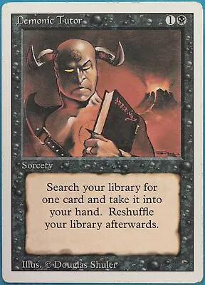 $27.73 • Buy Demonic Tutor Revised PLD Black Uncommon MAGIC MTG CARD (ID# 380511) ABUGames