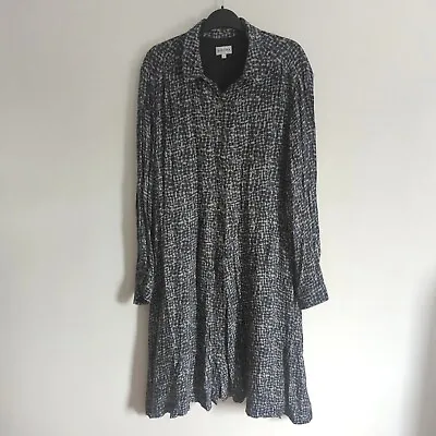 £30 • Buy Brora Size 16 Patterned Long Sleeve Dress Button Up Collared Lined Smart Casual 