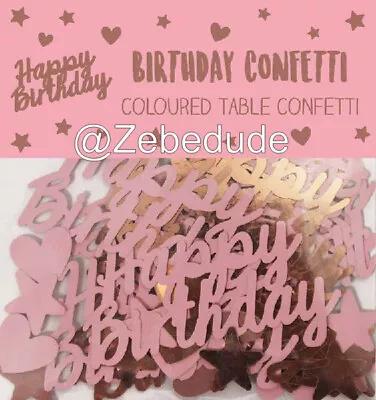 £2.25 • Buy Rose Gold & Pink Happy Birthday Paper Confetti Hearts Party Table Decoration