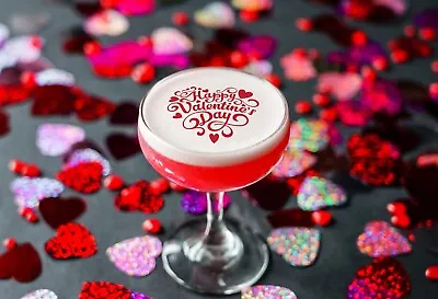 Valentines Gin Drinks Topper Cocktail Topper Party Edible Favour • £4.75