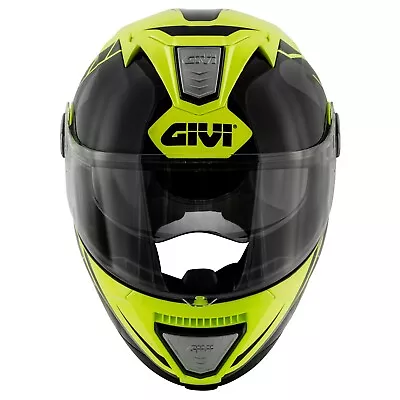 Motorcycle Helmet Scooter Modular GIVI X23 HX23 Eclipse Yellow Fluo Black Size L • $352.18