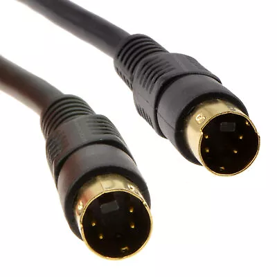 1.5m SVHS S-Video 4 Pin Lead TV Out Video Cable GOLD 1m • £3.25