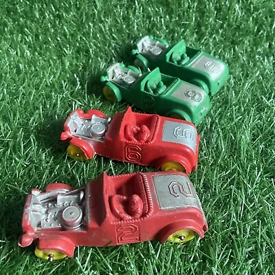 Vtg Rubber Roadster Cars Lot (4) AUBURN #512 Red Green  - Yellow And White Tires • $25