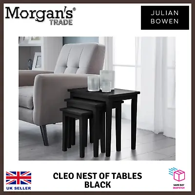 £60.99 • Buy New Morgan's Trade Solid Wood Cleo Nest Of Tables Black And Mahogany 3Tables Set