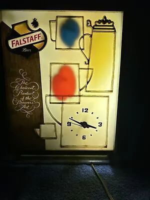 Vintage Falstaff Beer Light Up Motion Clock Awesome Old School • $429.95