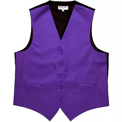 New Man Tuxedo Waistcoat Purple Vest Only Formal Wedding Party Prom • $20.99