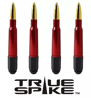 20 True Spike 1/2  Steel Lug Nuts Red Gold 7 Inch Bullet Spikes Ford Lincoln • $249.95