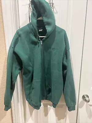 Vintage  Blank GREEN USA OLYMPIC Full Zip Hoodie Sweatshirt Size 2 XL XXL • $29.99