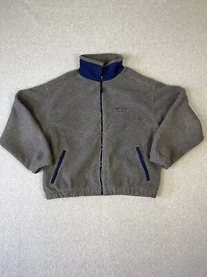 Vintage Eddie Bauer Jacket Mens L Gray Polartec Ebtek Full Zip Sweater Made USA • $30.87