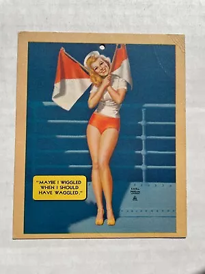 1940's Vintage Small Pinup Girl Picture By Earl Moran Navy Signal Flags • $25