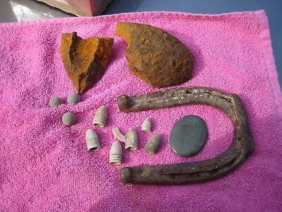 Relics From Cold Harbor - Bullets - Mule Shoe - Cross Belt Or Cartridge Box Earl • $285