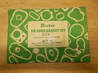 £15 • Buy Vintage Genuine Britax De-coke Gasket Set For Bsa Goldstar 1953 - Ref B2r