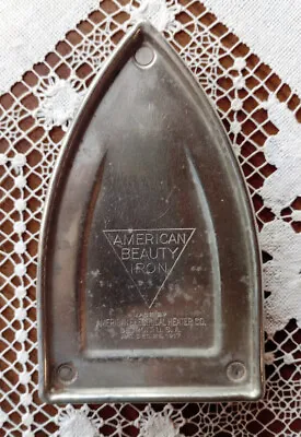 Vintage American Beauty FLAT IRON REST With Feet * Double Sided Steel Pat. 1917 • $13.99