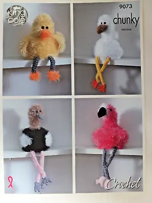 £1.95 • Buy King Cole 9073 Bird Flamingo Duck Stork Toilet Roll Cover Chunky Crochet Pattern