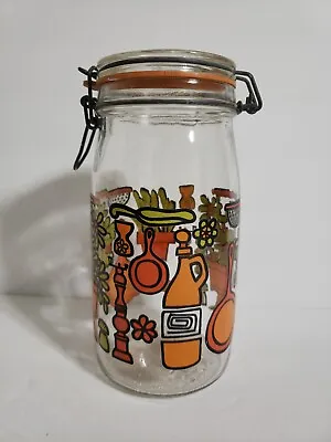 Vintage 1.5l Hermetique 1971 Bail Wire Canister Maisonette Jar  • $19.99