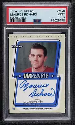 1999-00 Upper Deck Retro Inkredible Maurice Richard #MaR PSA 9 MINT Auto HOF • $491.99