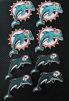 (8) Miami Dolphins 🐬 Retro Throwback Logo Embroidered Patches Patch New 🏈 • $20