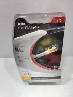RCA Digital Plus Quad Shield RG-6 Coaxial Cable 6Ft DH6QC • $7.99