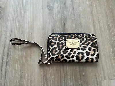 Michael Kors Cheetah Travel Mini Wallet Wristlet • $40