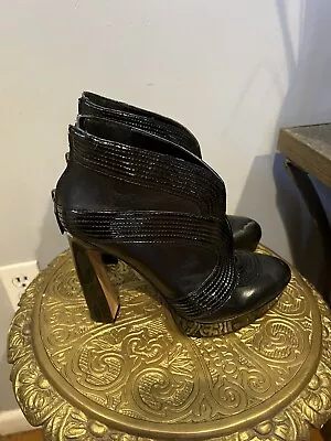 Women’s MRKT | Shoes | Mrkt Black Leather Booties 5heel Platform Sz 8.5 • $54.99