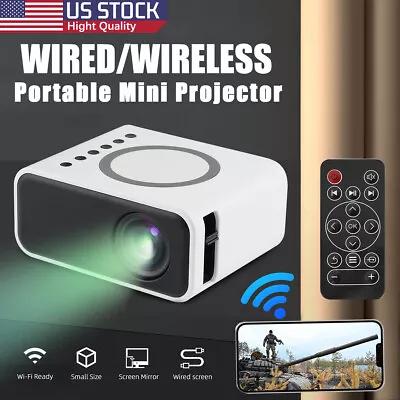 Portable Mini Projector 1080P HD Video Home Theater Cinema Phone IOS Android TV • $43.98