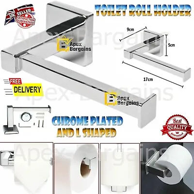 £7.15 • Buy Chrome Toilet Roll Holder Tissue Paper Stand Bathroom Storage Steel Wall Mounted
