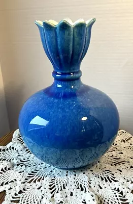 Rare Htf Vintage Haeger Blue Tulip Vase #4040 Usa Mcm Excellent Condition 1960's • $59.99