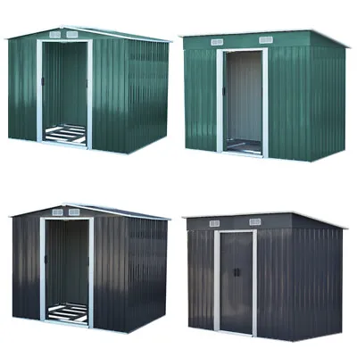 10x8 8x8 6x8 4x8 4x6 FT Metal Garden Shed Storage House With Free Base Door • £155.95