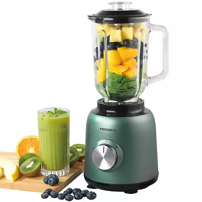 Progress Glass Jug Blender Shimmer Smoothie Maker Machine 800 W 1.5 L Green • £29.99
