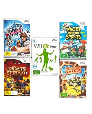 Nintendo Wii X 5 Game Lot Bundle Fit Safari Sports Karate Arsenal Free Tracking • $26.99