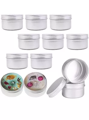 Candle Tins 4 Oz Size 12 Pack Silver Candle Tins W/ Lids New • $18.99