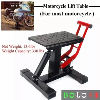 330 Lbs Adjustable Height Motorcycle Dirt Bike Easy Lift Table Stand Jack Steel  • $150.99