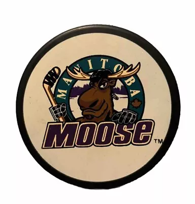 Manitoba Moose Vintage Ihl Official Inglasco Vegum Mfg. Hockey Puck Slovakia • $6