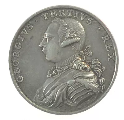 1761 Great Britain CORONATION OF GEORGE III Silver 40mm By T. Pingo BHM 30 • $975