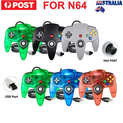 For Nintendo 64 N64 Game System USB Remote Wired N64 Controller Gamepad Joystick • $22.79