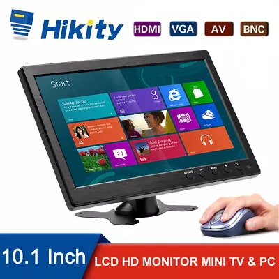 10.1  LCD HD Security Monitor Mini TV & Computer PC CCTV HDMI/VGA/BNC/AV Display • £42.99