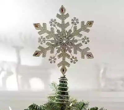 Bethlehem Lights 13  Metallic Snowflake Tree Topper Christmas In Champagne • $19.99