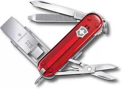 VICTORINOX Midnight Manager USB Memory 32GB @Work Outdoor Swiss Army Knife LED • $116.88